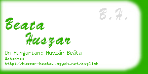 beata huszar business card