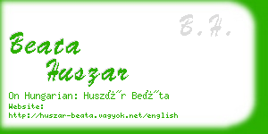 beata huszar business card